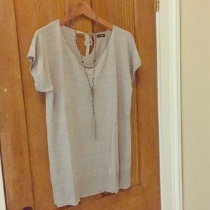 {jcrew} grey linen tieback tunic